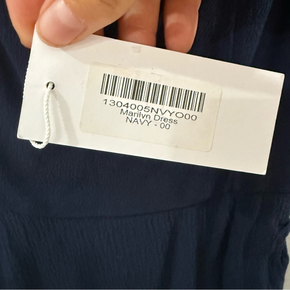 NWT Reformation Dress Marilyn Maxi Off The Shoulder in Navy - Picture 7 of 9